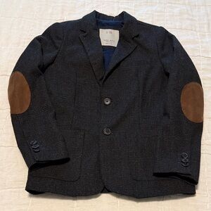 Boys subtle charcoal  Blazer with suede Elbow Patches